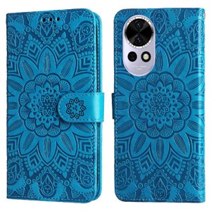 Funda Tipo Cartera Foxdock Para Huawei Nova 14 , Diseño Girasol En Relieve, Cuero Pu, Cierre Magnético, Soporte Y Tarjetero