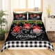 thumbnail image 3 of Christm-as Trees D-u-t Co-ve-r Queen Size Sa-nta Claus- and Snowman Comfort-er Cover with 2 Pillow-case for Te-ens Adults Kids S-tarry Sky Be-dding Set Snow Sc-ene Brea-thable 3 Pieces D-ecorative, 3 of 5