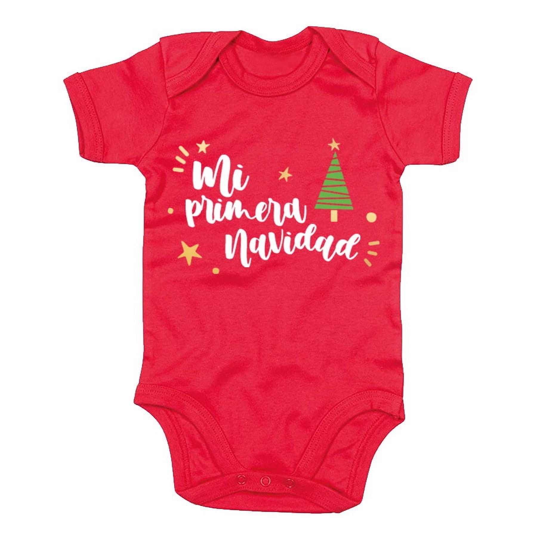 Genérico - Body Rojo De Algodón Para Bebé 3-6 Meses Mi Primera Navidad