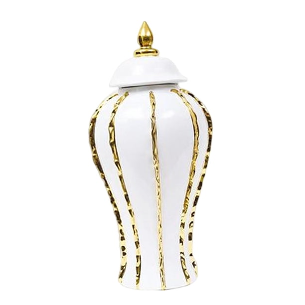 Tarro De Jengibre De Porcelana Con Tapa, Decoración Artesanal Para El Hogar, Florero De Cerámica