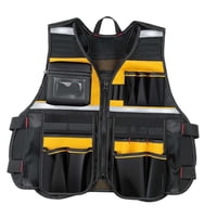 Magideal - Chaleco De Herramientas Con Múltiples Bolsillos Chaleco De Construcción Transpirable Hardware Organizador De Herramientas Chaleco De Construcción Refl Amarillo