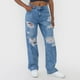 thumbnail image 2 of Jeans Mujer Straight Fit Full Roturas Azul Claro Corona, 2 of 5