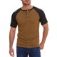 thumbnail image 1 of INSPIRE CHIC Camiseta Henley para Hombre Mangas Raglán a Bloques de Color Camiseta Casual XXL Marrón, 1 of 5