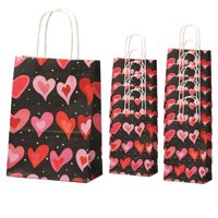 Bothyi - Bolsa De Mano Para Regalos De Fiesta, 12 Uds., Embalaje Para Adultos, Bolsas De Regalo Para El Día De San Valentín, Base Negra