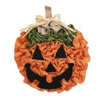 Magideal - Puerta De Calabaza De Halloween Guirnalda Colgante Cartel De Bienvenida Decoración De Puerta Delantera De Otoño Suministros De Fiesta Rústica Material