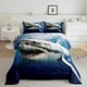 thumbnail image 1 of Juego de edredón infantil para niños y niñas,3D Shark Fish Down Comforter 3 Piece Hawaiian, 1 of 3