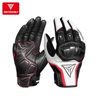 Guantes Para Motociclismo De Cuero Motowolf Mdl0305 - Blanco - Talla 2Xl
