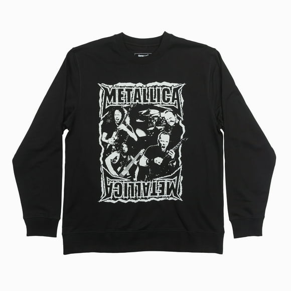 Poleron Hombre Metallica Name Negro Metallica