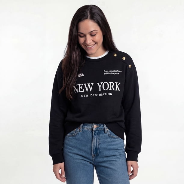 Poleron Boulevard Mujer Negro Talla L