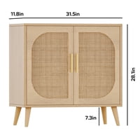 M&Ms - Buffet Cabinet With Storage, Accent Bathroom Floor Cabinet,With Two Doors And 4 Compartments Forstorage,Cabinet With Solid Wood Feet,Sideboard Cabinet For Hallway, Entry, Living Room,(Natural Color)