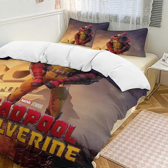 Deaool & Wolverine Bedding Comforter Se, 3-Piece Bedding Set Soft Wa Bed Set for Bedroom All Seas