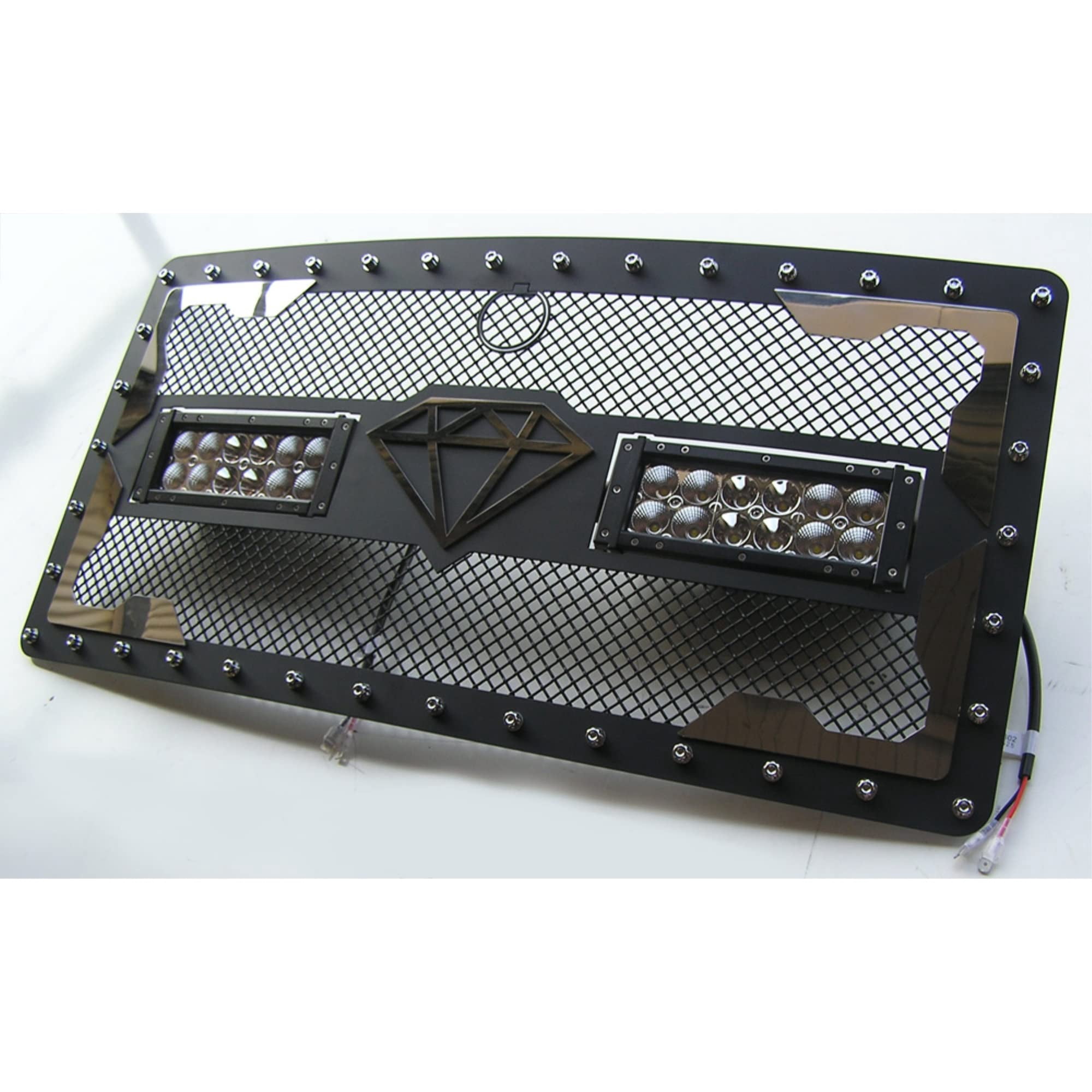 Parrilla Aps De Acero Inoxidable Negro Con Recubrimiento En Polvo Para Jeep Wrangler Jk 2007-2018
