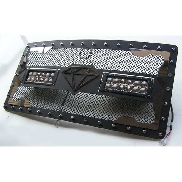 Parrilla APS de acero inoxidable negro con recubrimiento en polvo para Jeep Wrangler Jk 2007-2018