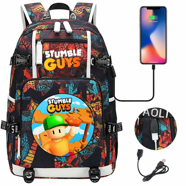 Stumble Guys Backpack USB Charging Computer SchoolBag Business Bag Waterproof Rucksack College Daypack Mochilas