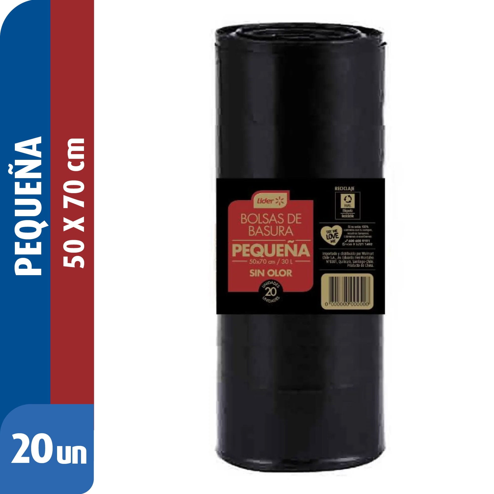 Bolsa De Basura Pequeña 50x70 Cm 20 Un Lider