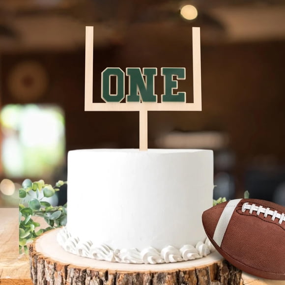 Adorno para pastel BEADED Football ONE – Decoración para primer cumpleaños