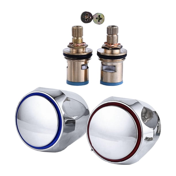 Andles de grifo para perilla de bañera, piezas de manija de ducha para lavabo, 2 uds., tornillos, lavabo de baño, 2 uds., volante de válvula de cobre Estándar
