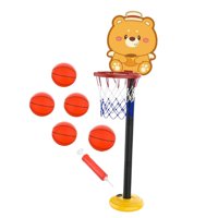 Magideal - Juego De Aro De Baloncesto Para Niños, Red De Baloncesto Con 5 Pelotas Y Bomba, Accesorios Fáciles De Montar, Juguetes Deportivos Al Aire Libre Para Amarillo