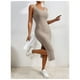 thumbnail image 4 of Vestido Ajustado Largo Tejido Canale Cuello En V, 4 of 6