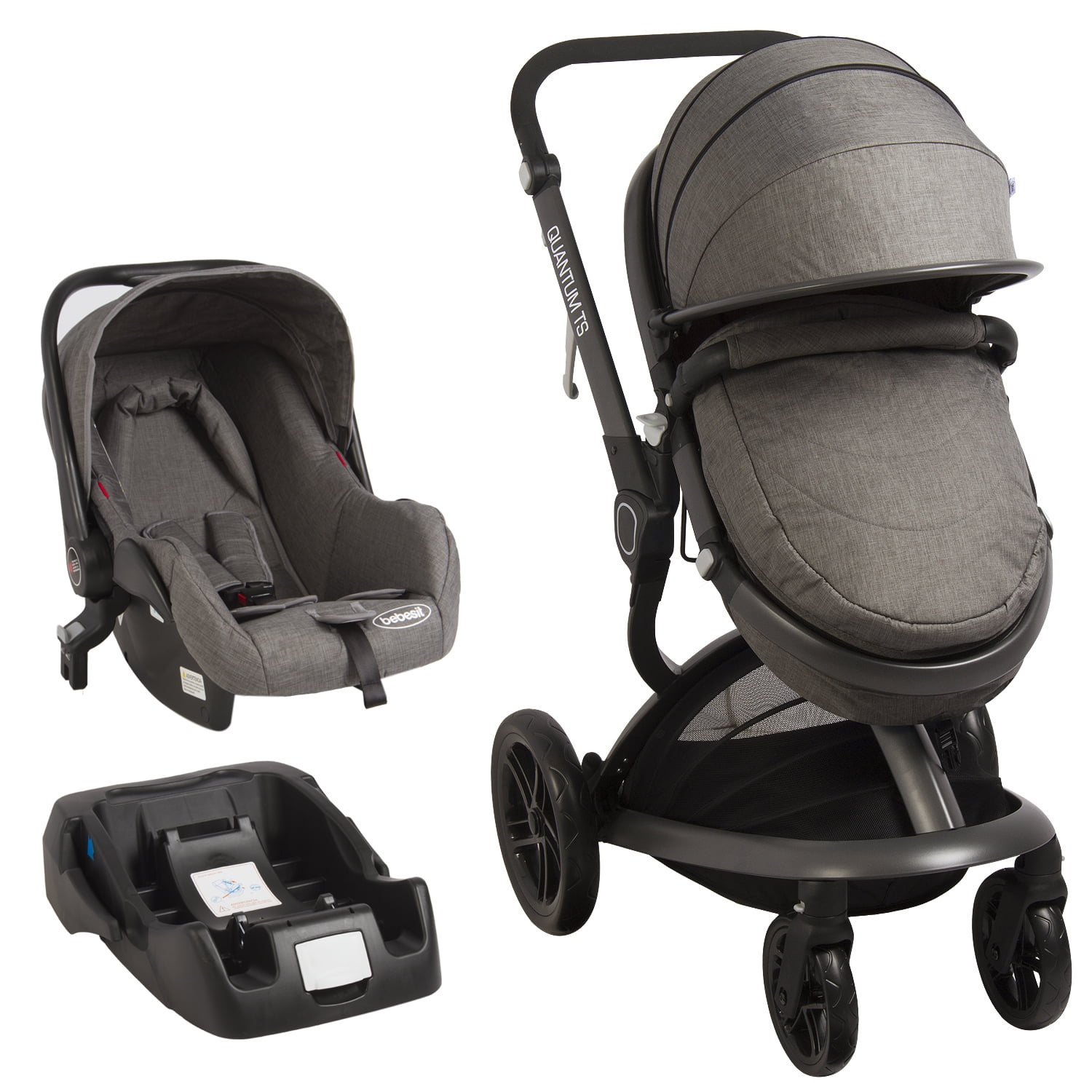 Bebesit - Coche Cuna Travel System Quantum Gris