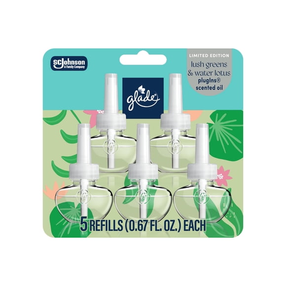 Ambientador Glade Lush Greens – Pack de 5 recargas de 19 ml