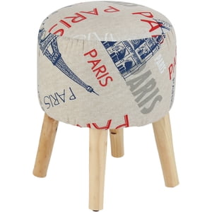 Máxima Design - Pouf Bird Paris Estampado 35X35X45 Cm