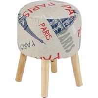 Máxima Design - Pouf Bird Paris Estampado 35X35X45 Cm