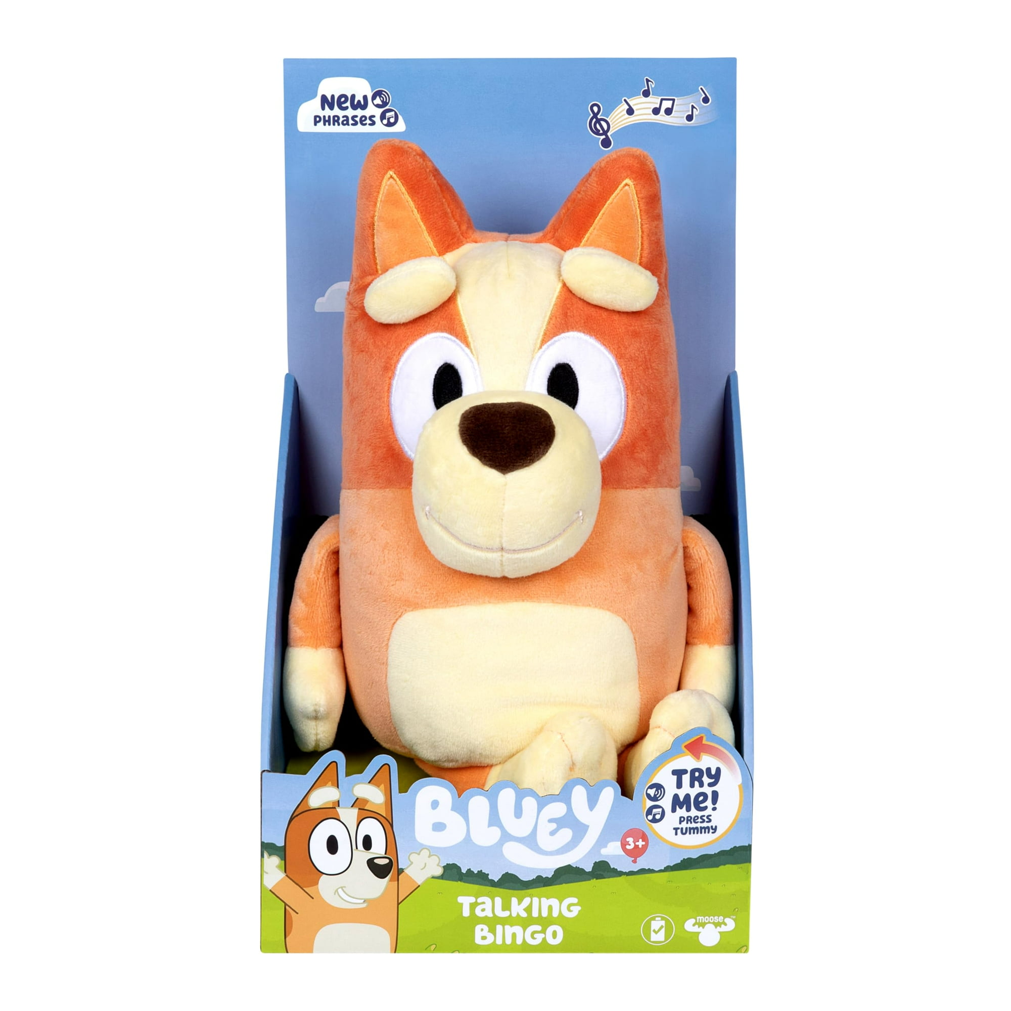 Juguete De Peluche Bluey Sound Effects Talking Bingo, 33 Cm, Con 9 Frases