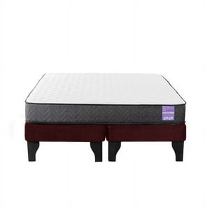 5° Sueño - Cama Europea 2 Plazas 150X190 Cm Base Colchón Negro Burdeo
