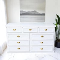 Arca Muebles - Comoda De Madera 9 Cajones 150X40X90 Color Blanco