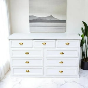 Arca Muebles - Comoda De Madera 9 Cajones 150X40X90 Color Blanco