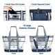 thumbnail image 3 of Bolso Tote Vulken 42L Malla Azul Marino y Blanco 53x41x19 cm 9 Bolsillos, 3 of 7