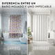 thumbnail image 2 of Cortina De Baño Tela + Forro + 12 Ganchos Premium 180  X 180 Cm Blanco Juego Larga Az, 2 of 10