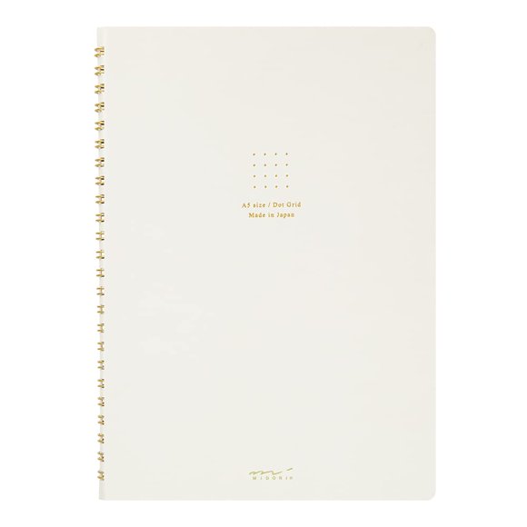 Cuaderno Midori A5 con cuadrícula de puntos, blanco, 120 páginas