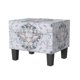 thumbnail image 4 of Ottoman de almacenamiento Benzara ISHI blanco con estampado azul 45 x 56 x 45 cm, 4 of 5