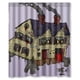 thumbnail image 1 of Cortina de ducha de Halloween con diseño de casas embrujadas y monstruos, con ganchos, tamaño 60 x 72 pulgadas, 1 of 3