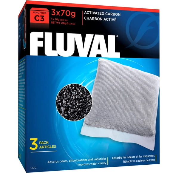Carbón de Repuesto para Filtro de Poder Fluval C3 - Paquete de 3