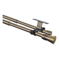 Metalhsa - Set Barras Para Cortina Doble 16/19 Mm Extensible 120-210 Cm A Techo Bronce Cónico