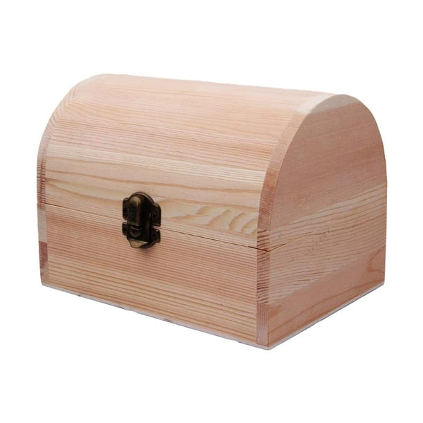 Joyero Organizador Caja de Madera Sin Acabado para Manualidades con Tapa Cerradura Portátil Y Almacenamiento Decorativo Adecuada para Regalo Y Uso Per 16cmx12cmx115cm
