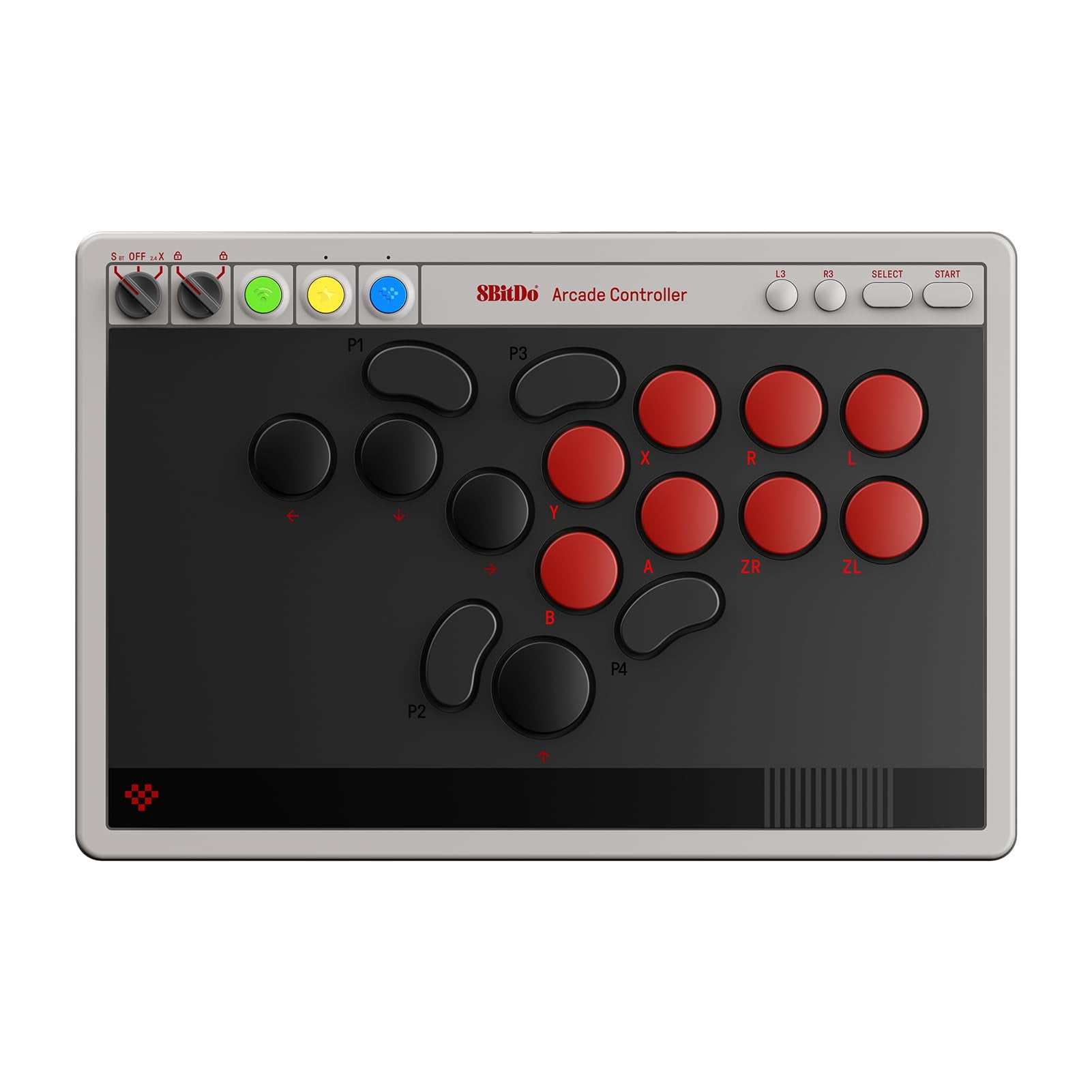 Controlador Arcade 8bitdo Bluetooth 2.4g Con Cable Para Switch Y Pc