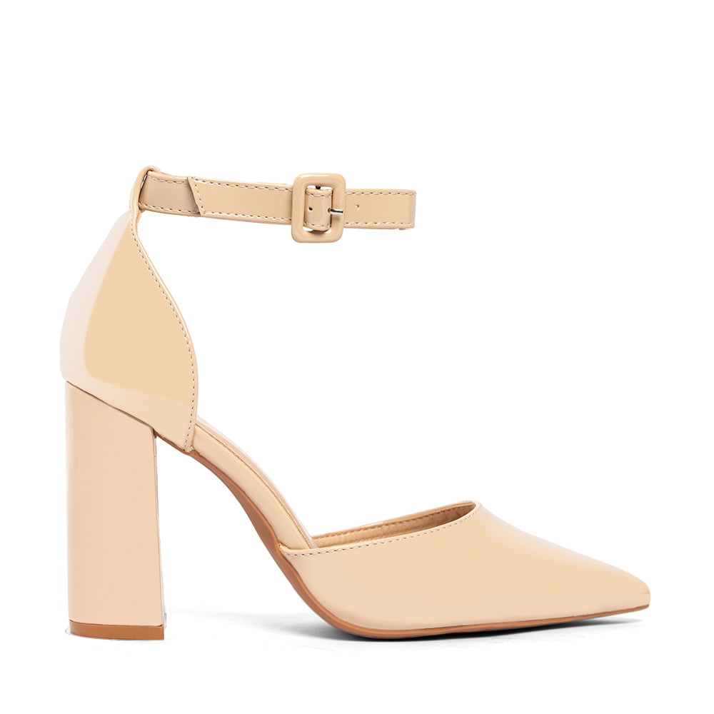 Zapato Taco Alto Beige Fiesta Mujer Weide Gh62