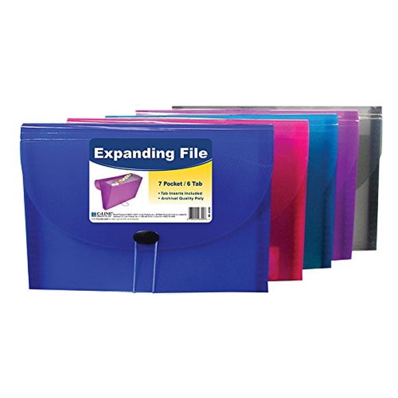 Archivador expansible C-Line, 7 bolsillos, tamaño carta, polipropileno
