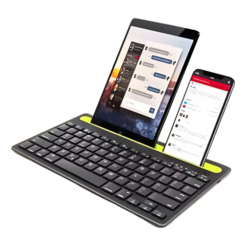 Genérico - Teclado Inalámbrico Bluetooth Dual Soporte Celular Tablet