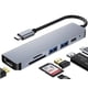 thumbnail image 1 of Hub Adaptador Usb-c 6 En 1 (hdmi,2x Usb 3.0, Tf, Sd, Usb-c) Plateado, 1 of 2