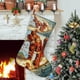 thumbnail image 1 of Flash Man Tema: Calcetines de Navidad, fino lino blanco para colgar en escaleras y chimenea, decoración navideña para el hogar, regalo de Navidad.54cm×38cm, 1 of 5