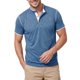 thumbnail image 4 of INSPIRE CHIC Camisetas Henley de Hombre de Manga Corta Casual con Ribete en Contraste XL Azul, 4 of 6