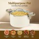 thumbnail image 5 of Stock Pot Gotham Steel de 5 litros con tapa de colador, antiadherente, color crema, 5 of 8