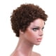 thumbnail image 3 of Marrón 8 "afro corto rizado rizado peluca de cabello humano resistente al calor para las mujeres negras, 3 of 5
