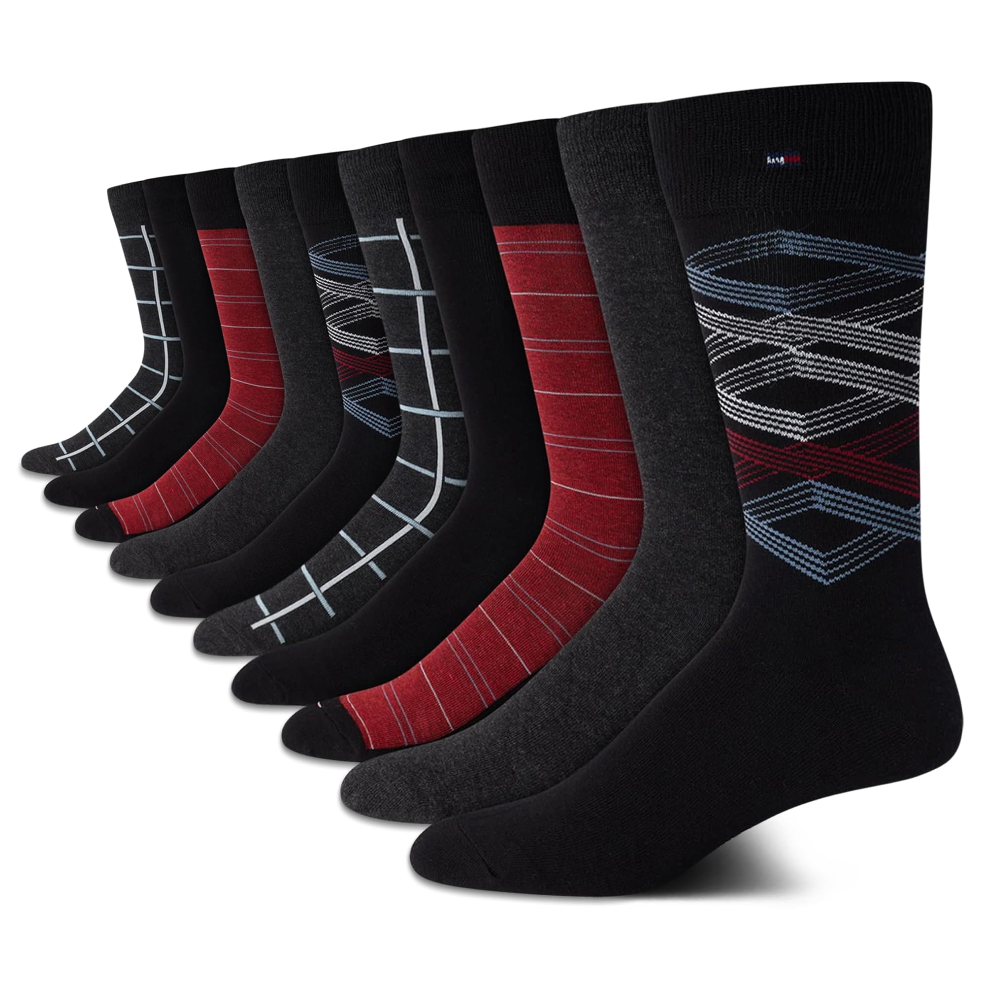 Calcetines De Vestir Tommy Hilfiger Para Hombre, 10 Unidades, Mezcla De Algodón Suave