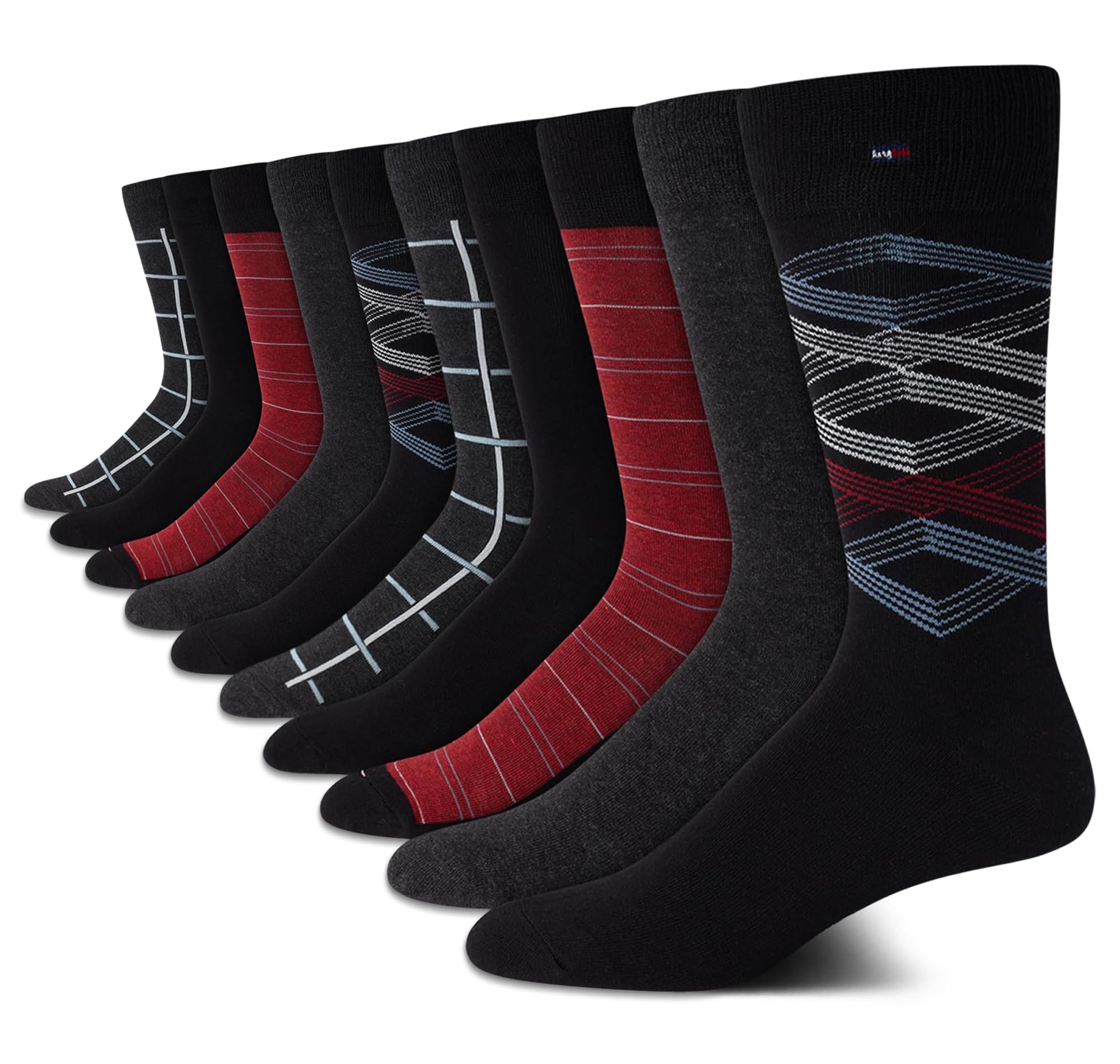 Calcetines De Vestir Tommy Hilfiger Para Hombre, 10 Unidades, Mezcla De Algodón Suave